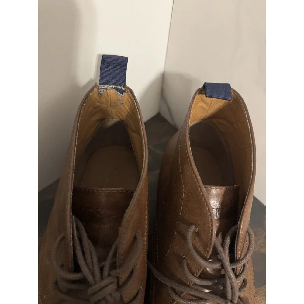 GUESS Men's Gmmorven Chukka Boots Brown Leather US 10 Ankle Casual Dress Shoes